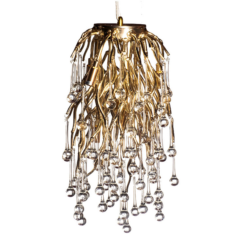 Подвесной светильник Droplet Gold Hanging Lamp Золотой Прозрачный Подвесной светильник Droplet Gold Hanging Lamp Золотой Прозрачный в Рязани | Loft Concept