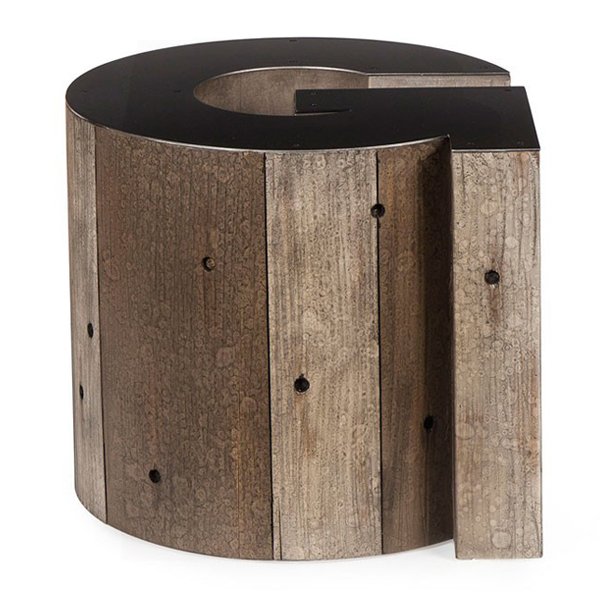 Столик Wooden Alphabet G Side Table Графит Коричневый Столик Wooden Alphabet G Side Table Графит Коричневый в Рязани | Loft Concept