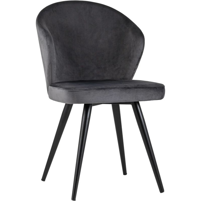 Стул Темно-Серый Бархат Volante Chair Серый Черный Стул Темно-Серый Бархат Volante Chair Серый Черный в Рязани | Loft Concept