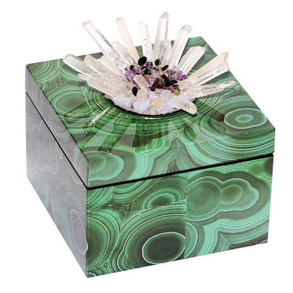 Шкатулка stone Flower Malachite Малахит (зеленый) Шкатулка stone Flower Malachite Малахит (зеленый) в Рязани | Loft Concept