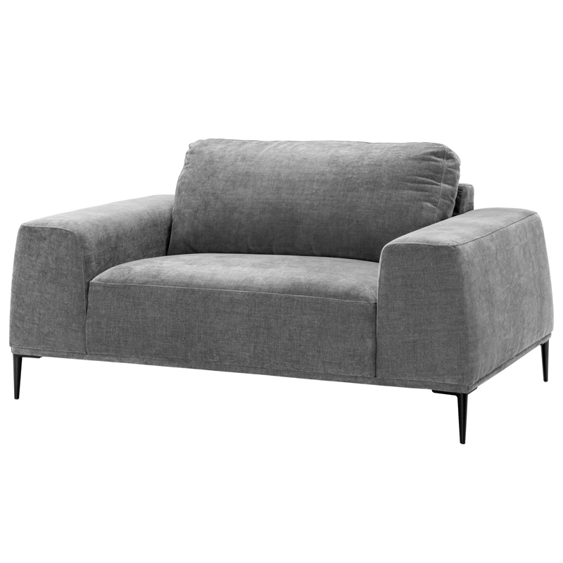 Кресло Eichholtz Loveseat Montado grey Серый Черный Кресло Eichholtz Loveseat Montado grey Серый Черный в Рязани | Loft Concept