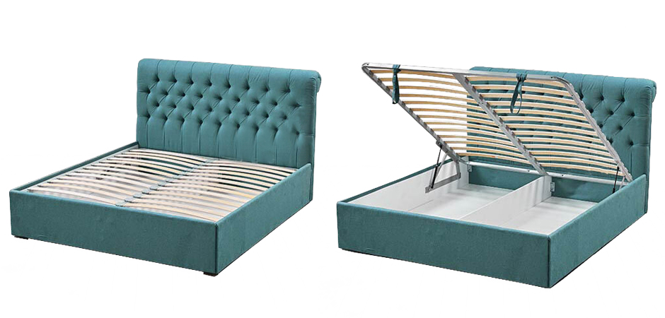 Кровать Turquoise Capitone Bed Кровать Turquoise Capitone Bed - Loft-Concept в Рязани