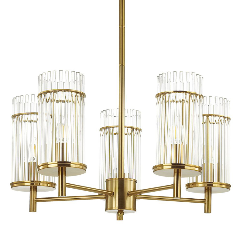 Люстра Wendel Chandelier 5 Глянцевое золото Прозрачный Люстра Wendel Chandelier 5 Глянцевое золото Прозрачный в Рязани | Loft Concept