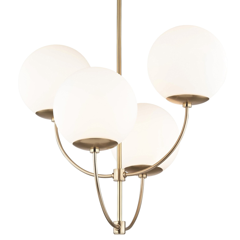 Люстра Breasal White Matte Balls Chandelier Brass Латунь Белое матовое стекло Люстра Breasal White Matte Balls Chandelier Brass Латунь Белое матовое стекло в Рязани | Loft Concept
