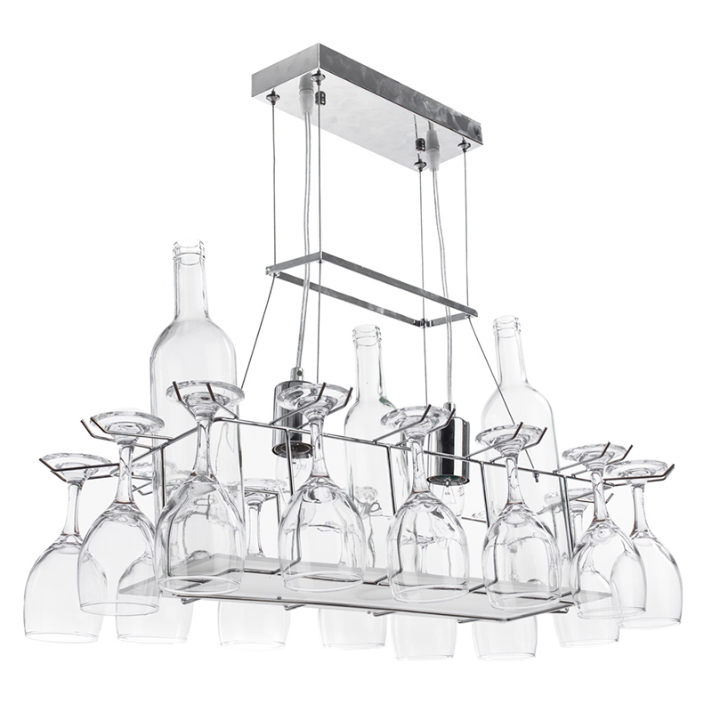 Люстра Bottles and Glasses Chandelier Прозрачный Хром Люстра Bottles and Glasses Chandelier Прозрачный Хром в Рязани | Loft Concept