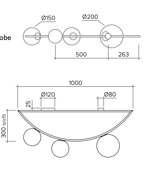 Потолочный светильник Atelier Areti Girlande Ceiling Crescent 3 Потолочный светильник Atelier Areti Girlande Ceiling Crescent 3 в Рязани