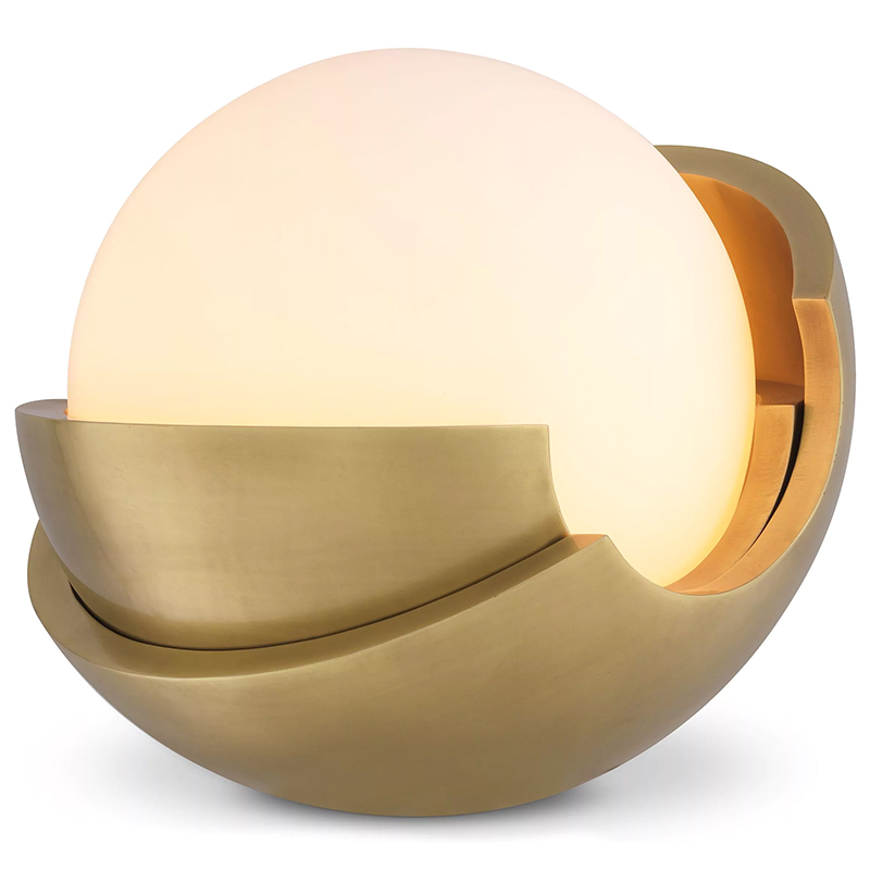 Настольная лампа Eichholtz Table Lamp Cabo Белое матовое стекло Латунь в Рязани | Loft Concept 
