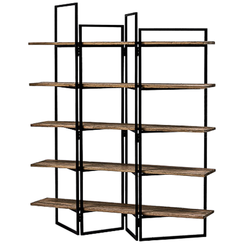 Стеллаж Luigi Loft Rack Черный Коричневый Стеллаж Luigi Loft Rack Черный Коричневый в Рязани | Loft Concept