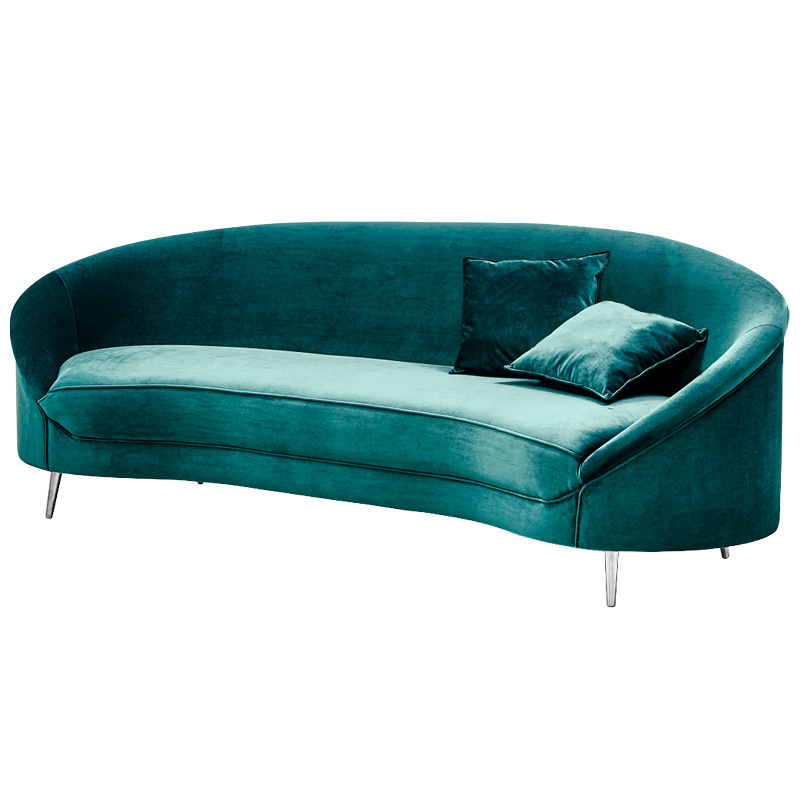 Диван Paulet Sofa Изумрудный велюр Бирюзовый Хром Диван Paulet Sofa Изумрудный велюр Бирюзовый Хром в Рязани | Loft Concept