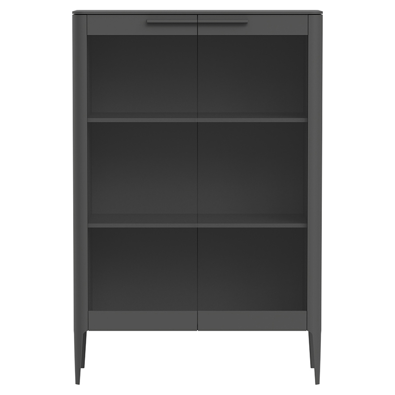 Витрина темно-серая с 2-мя стеклянными дверцами и 3-мя полками Type  Серый в Рязани | Loft Concept 