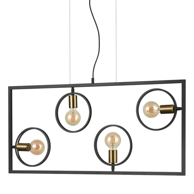 Люстра Loft Rings Ligh 4 Черный Золотой Люстра Loft Rings Ligh 4 Черный Золотой в Рязани | Loft Concept