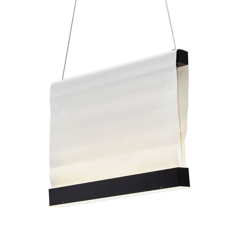 Дизайнерский подвесной светильник из текстиля CANVAS HANGING LAMP 30 Белый Черный Дизайнерский подвесной светильник из текстиля CANVAS HANGING LAMP 30 Белый Черный в Рязани | Loft Concept