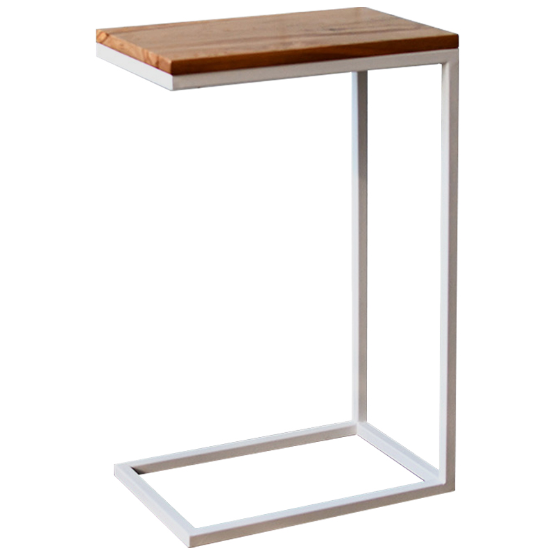 Приставной стол Hanson White Industrial Metal Rust Side Table Светлый дуб Белый Приставной стол Hanson White Industrial Metal Rust Side Table Светлый дуб Белый в Рязани | Loft Concept