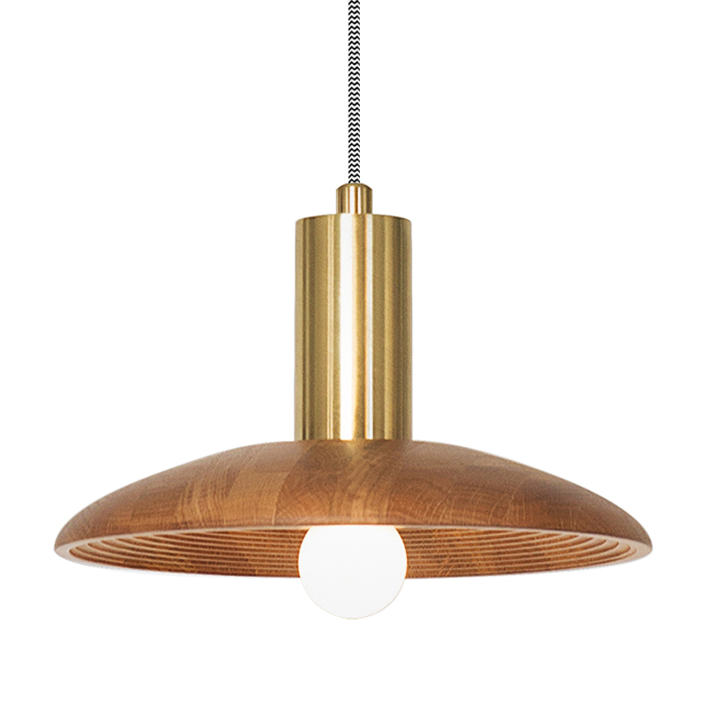 Подвесной светильник WOOD Hanging Lamp Коричневый Древесина Латунь Подвесной светильник WOOD Hanging Lamp Коричневый Древесина Латунь в Рязани | Loft Concept