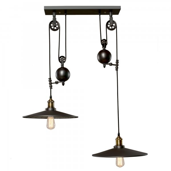 Люстра Loft Cone Pendant Balance Line 2 Винтажный черный в Рязани | Loft Concept 