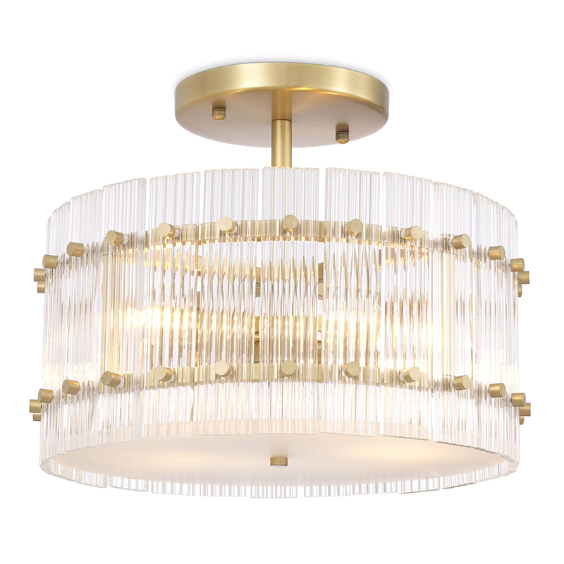 Потолочный светильник Eichholtz Ceiling Lamp Ruby Round Brass Латунь Прозрачное Стекло Потолочный светильник Eichholtz Ceiling Lamp Ruby Round Brass Латунь Прозрачное Стекло в Рязани | Loft Concept