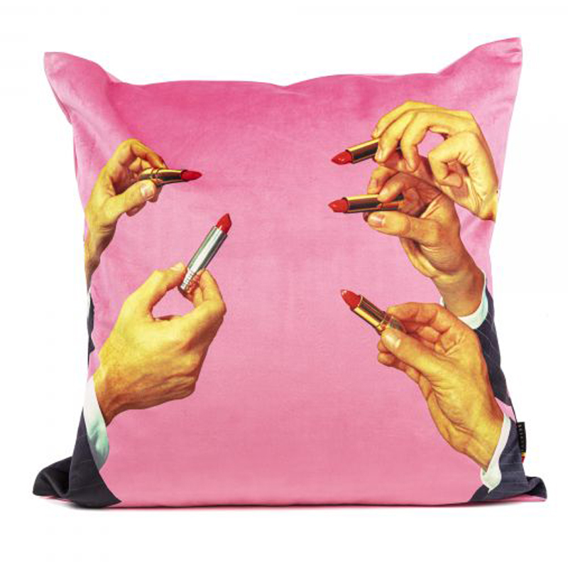 Подушка Seletti Cushion Pink Lipstick Розовый Мульти Подушка Seletti Cushion Pink Lipstick Розовый Мульти в Рязани | Loft Concept