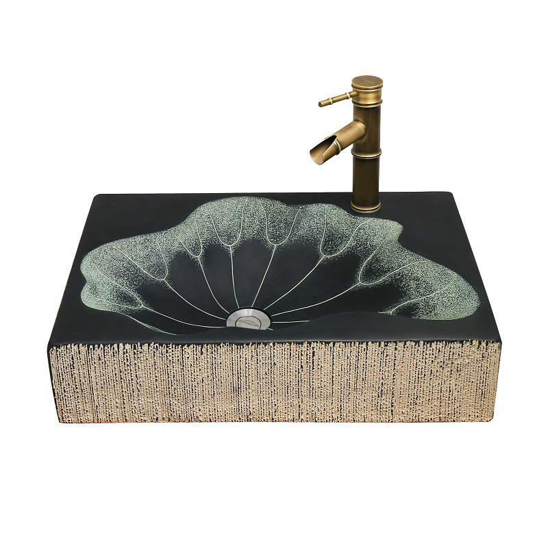 Раковина Lotus Leaf Rectangle Графит Зеленый шалфей Бежевый Раковина Lotus Leaf Rectangle Графит Зеленый шалфей Бежевый в Рязани | Loft Concept