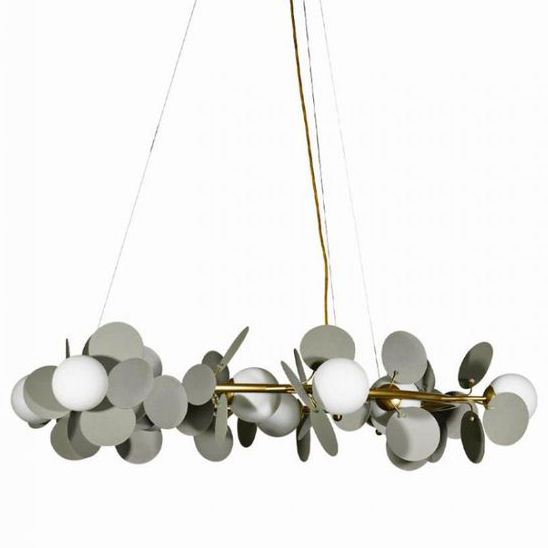 Люстра MATISSE Chandelier circle Gray диаметр 105 Серый Золотой Белый Люстра MATISSE Chandelier circle Gray диаметр 105 Серый Золотой Белый в Рязани | Loft Concept