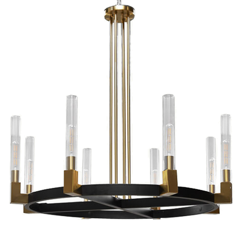 Люстра RH CANELLE Round Chandelier Brass and bronze Латунь Черный Люстра RH CANELLE Round Chandelier Brass and bronze Латунь Черный в Рязани | Loft Concept