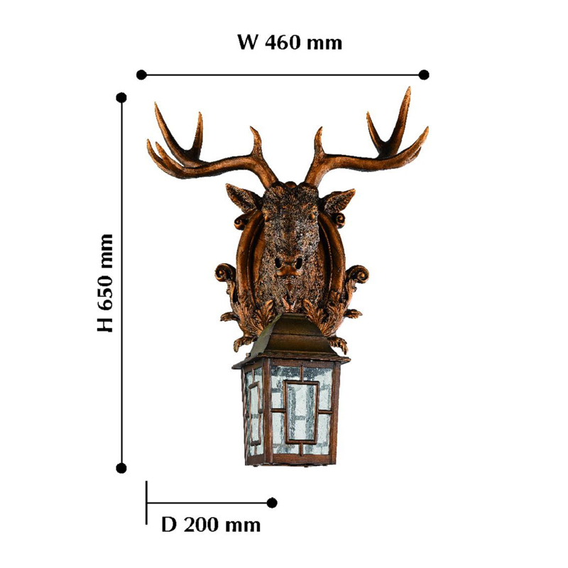 Коричневый уличный светильник с головой лося ANIMAL LANTERN Коричневый уличный светильник с головой лося ANIMAL LANTERN в Рязани