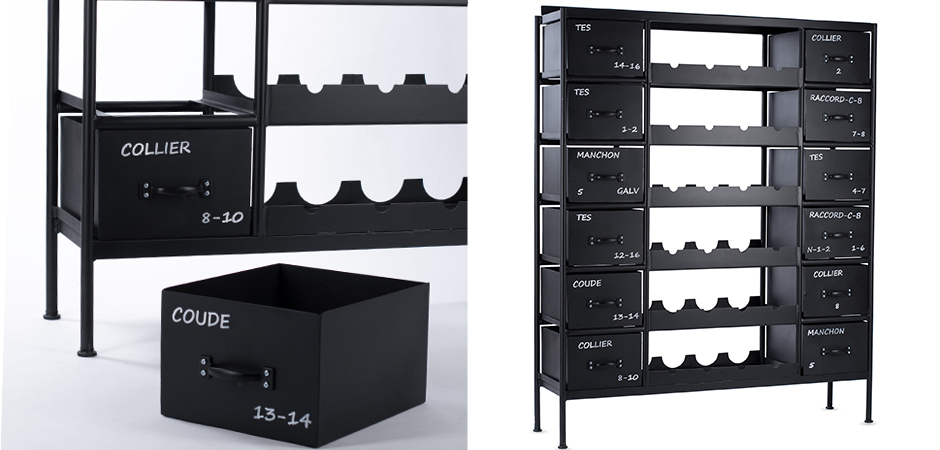 Винный стеллаж RADAGAST IRON WINE CHEST BLACK Винный стеллаж RADAGAST IRON WINE CHEST BLACK - Loft-Concept в Рязани