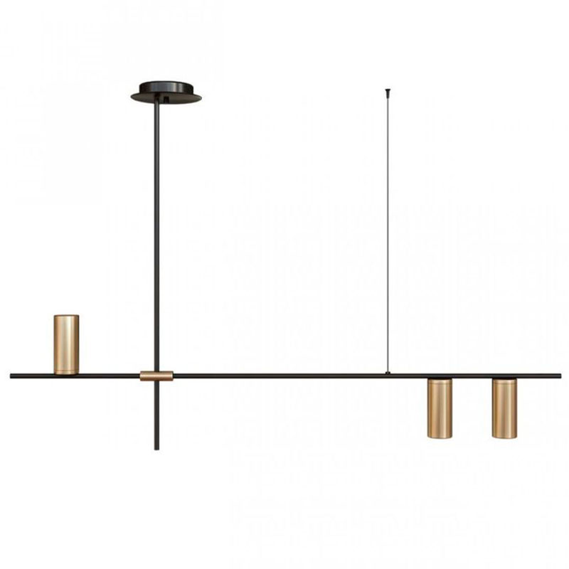 Подвесной светильник TRIBES LINEAR PENDANT 3 плафона Золотой Черный Подвесной светильник TRIBES LINEAR PENDANT 3 плафона Золотой Черный в Рязани | Loft Concept