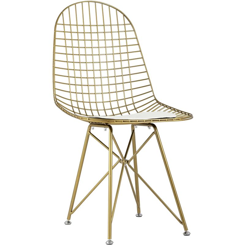 Стул Bertoia S Chair Золотой Металл Золотой Белый Стул Bertoia S Chair Золотой Металл Золотой Белый в Рязани | Loft Concept