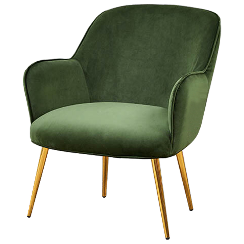 Кресло Waldeck Chair Green Зеленый Глянцевое золото Кресло Waldeck Chair Green Зеленый Глянцевое золото в Рязани | Loft Concept