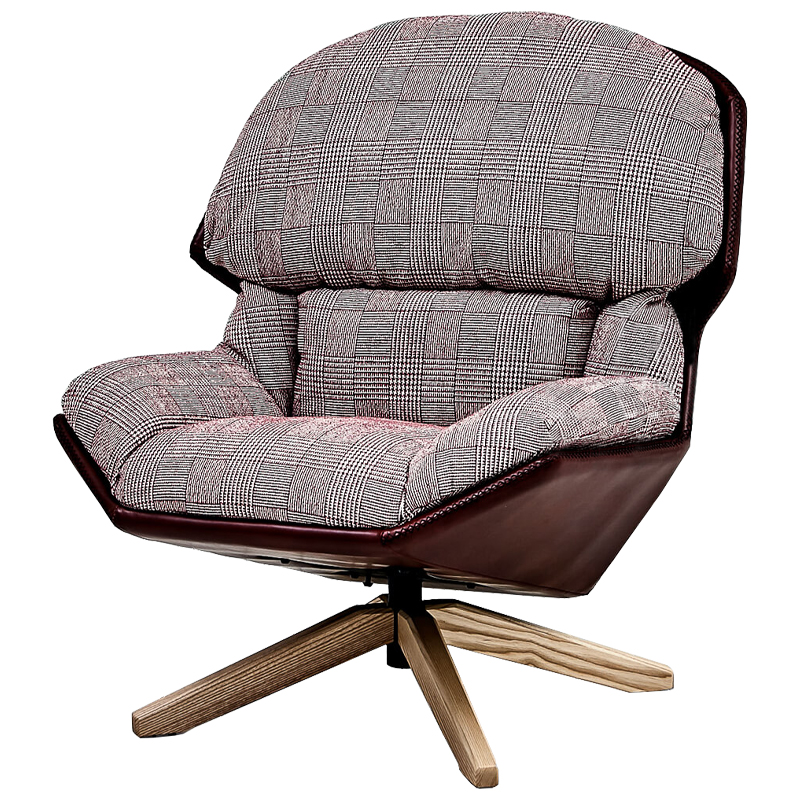 Кресло Parker Chair Бургундский красный Черно-белый Коричневый в Рязани | Loft Concept 