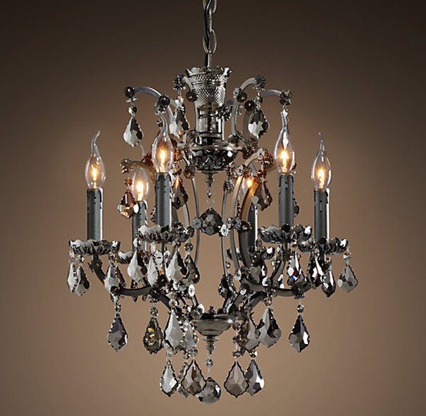 Люстра 19TH C. ROCOCO IRON & Smok CRYSTAL 6 Графит Стекло Смок Люстра 19TH C. ROCOCO IRON & Smok CRYSTAL 6 Графит Стекло Смок в Рязани | Loft Concept