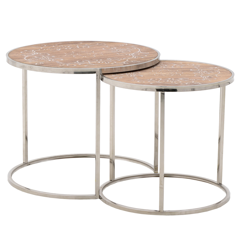 Комплект приставных столов Macaria Table Серебряный Древесина Комплект приставных столов Macaria Table Серебряный Древесина в Рязани | Loft Concept