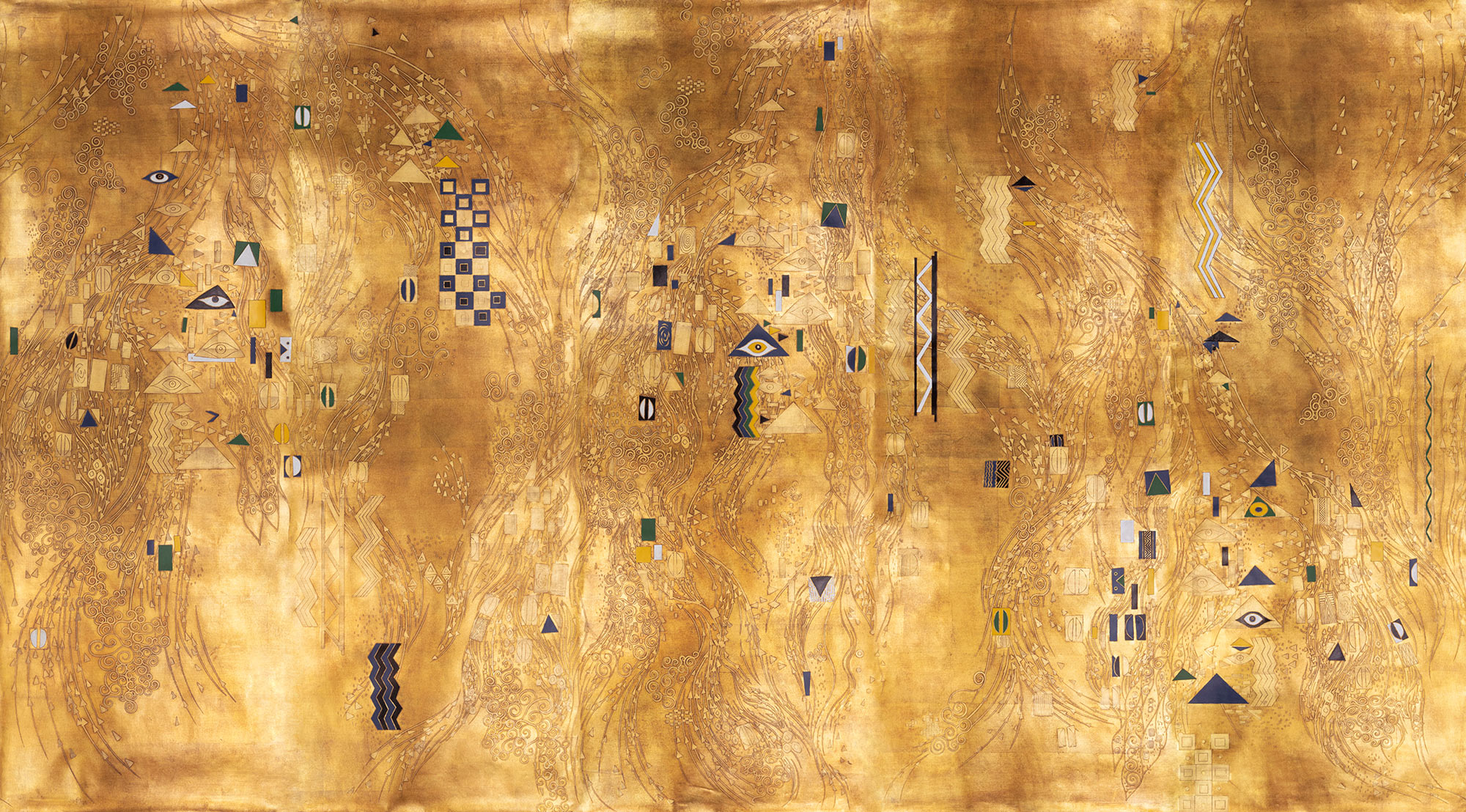 Обои ручная роспись Klimt Polished Gold bas relief gilded paper Обои ручная роспись Klimt Polished Gold bas relief gilded paper - постер Loft-Concept в Рязани