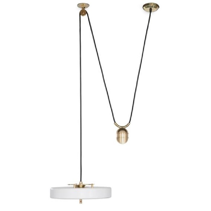 Светильник белый BERT FRANK REVOLVE RISE FALL PENDANT Золотой Белый Светильник белый BERT FRANK REVOLVE RISE FALL PENDANT Золотой Белый в Рязани | Loft Concept