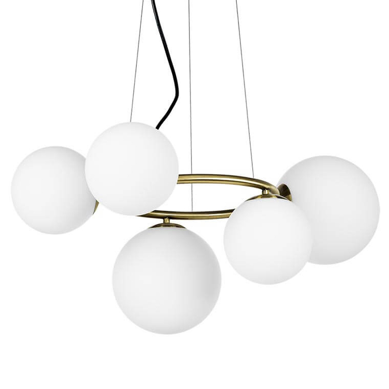 Люстра Bubbles on Ring Chandelier Белый Латунь Люстра Bubbles on Ring Chandelier Белый Латунь в Рязани | Loft Concept