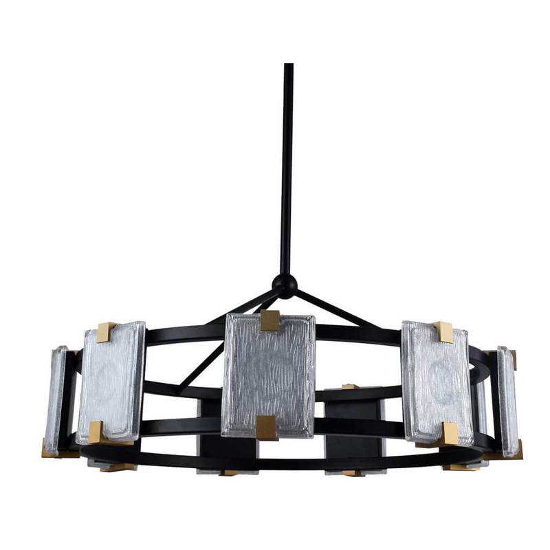 Люстра Rectangular Glass Plafon D68 Черный матовый Прозрачное Стекло матовое золото Люстра Rectangular Glass Plafon D68 Черный матовый Прозрачное Стекло матовое золото в Рязани | Loft Concept