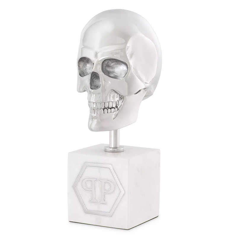 Статуэтка Philipp Plein Platinum Skull S Серебряный Белый Мрамор Bianco Статуэтка Philipp Plein Platinum Skull S Серебряный Белый Мрамор Bianco в Рязани | Loft Concept