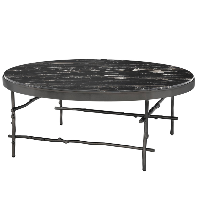 Кофейный стол Eichholtz Coffee Table Tomasso round Черный Мрамор Nero Темная бронза Кофейный стол Eichholtz Coffee Table Tomasso round Черный Мрамор Nero Темная бронза в Рязани | Loft Concept