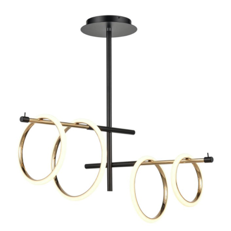 Люстра Jessenia Rings Chandelier 4 Черный Золотой Люстра Jessenia Rings Chandelier 4 Черный Золотой в Рязани | Loft Concept