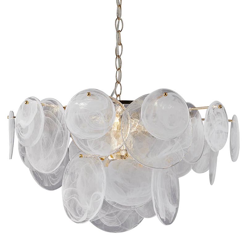 Люстра Everett Chandelier Белое матовое стекло Золотой Люстра Everett Chandelier Белое матовое стекло Золотой в Рязани | Loft Concept