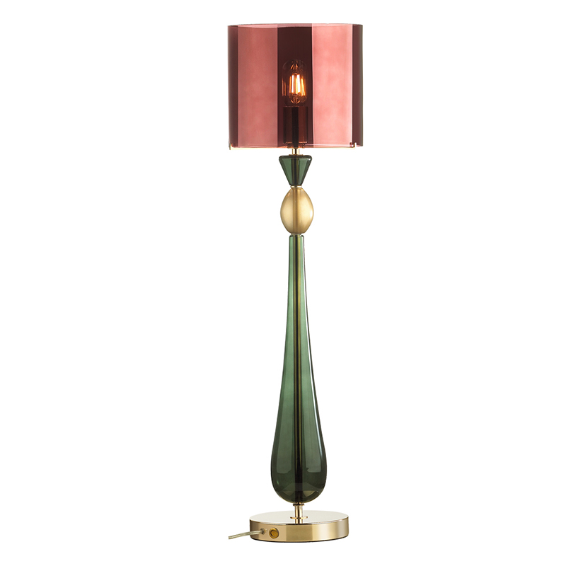 Настольная лампа Roser Burgundy Green Table Lamp Бургундский красный Золотой Зеленый Настольная лампа Roser Burgundy Green Table Lamp Бургундский красный Золотой Зеленый в Рязани | Loft Concept