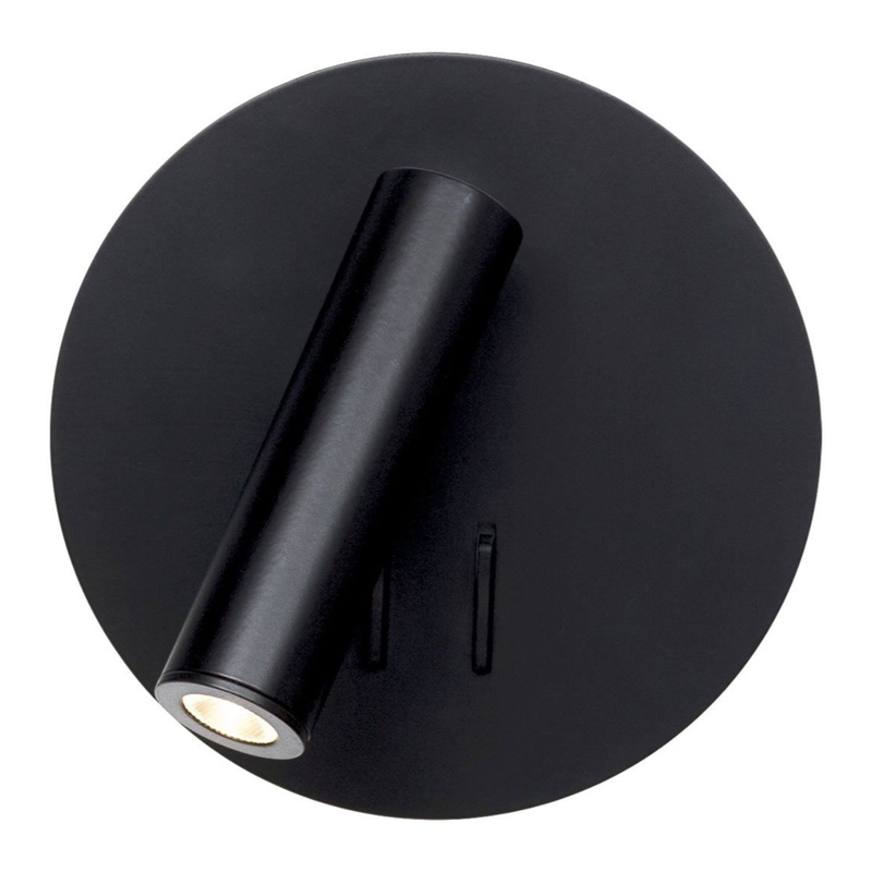 Настенный спот Black Circle Spot Wall Lamp Черный в Рязани | Loft Concept 