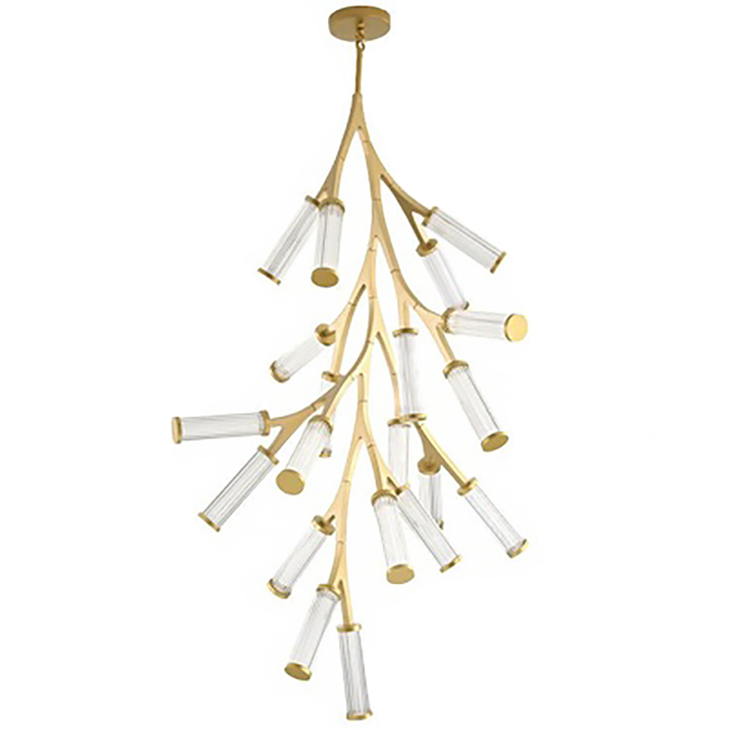Люстра Cylinder Branches Chandelier Gold Vertical 20 Золотой Прозрачный Люстра Cylinder Branches Chandelier Gold Vertical 20 Золотой Прозрачный в Рязани | Loft Concept