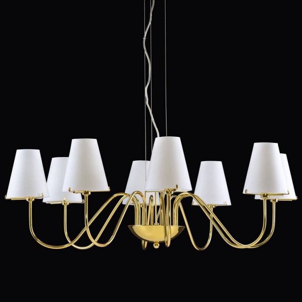 Люстра Imperial Chandelier 8 Глянцевое золото Белый Люстра Imperial Chandelier 8 Глянцевое золото Белый в Рязани | Loft Concept