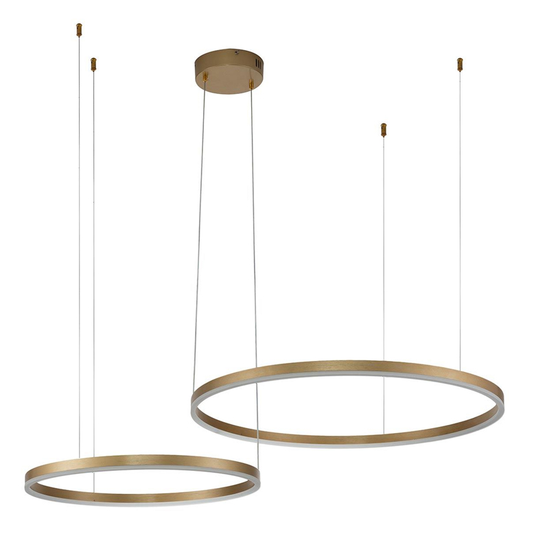 Подвесной светильник Neo Circles Double Gold Золотой Подвесной светильник Neo Circles Double Gold Золотой в Рязани | Loft Concept