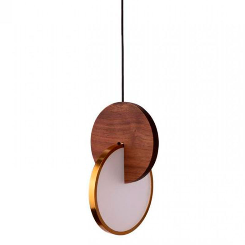 Подвесной светильник Eclipse Pendant Light Wood Золотой Белый Дерево Табак Подвесной светильник Eclipse Pendant Light Wood Золотой Белый Дерево Табак в Рязани | Loft Concept
