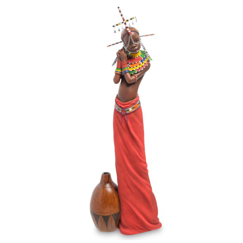 Статуэтка Tribe girl Masai Коричневый Мульти Статуэтка Tribe girl Masai Коричневый Мульти в Рязани | Loft Concept