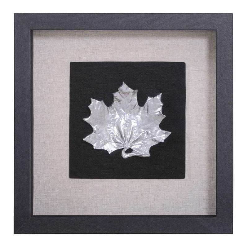 Панно Cassian Maple Leaf Черный Серебряный Панно Cassian Maple Leaf Черный Серебряный в Рязани | Loft Concept