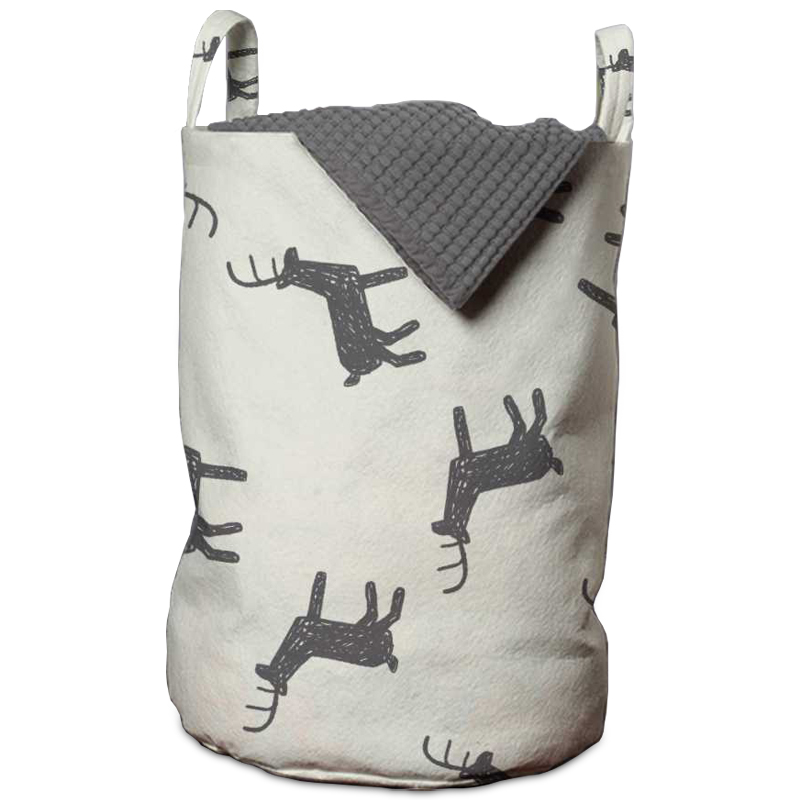 Корзина Deer Pattern Basket Белый Серый в Рязани | Loft Concept 