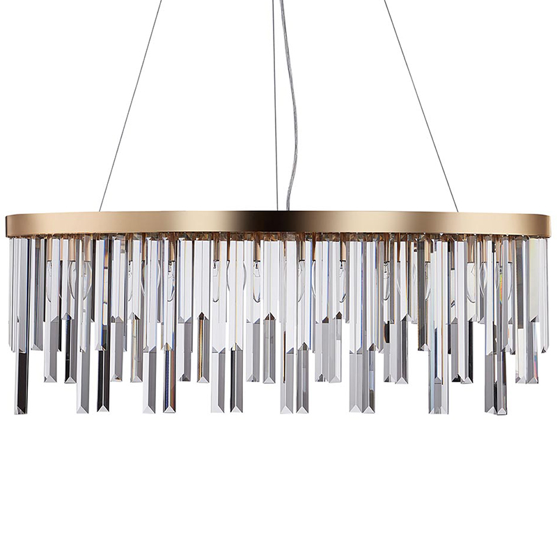 Люстра Bennett Oval Chandelier gold 90 Золотой Прозрачный Люстра Bennett Oval Chandelier gold 90 Золотой Прозрачный в Рязани | Loft Concept